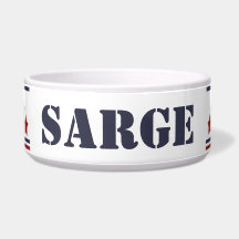 Sarge Patriotic Dog Bowl | EDITABEL