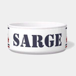 Sarge Patriotic Dog Bowl EDITABEL Voerbakje