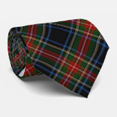 Sargent Aangenomen Stewart Black Tartan Stropdas (Opgerold)