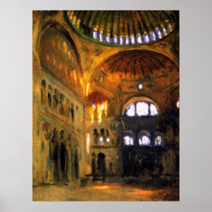 Sargent - binnenland van de Sophia in de Hagia Poster
