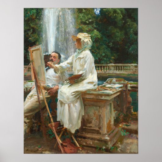 Sargent - De fontein Villa Torlonia Frascati Poster (Voorkant)