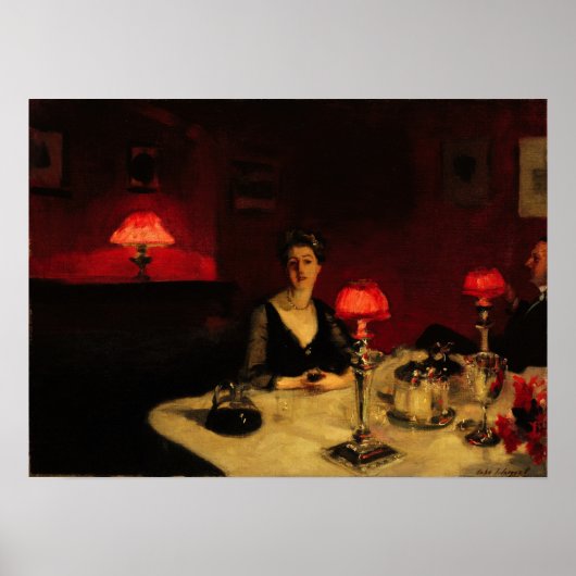 Sargent - De Portwijn, Eettafel 's Nachts Poster (Voorkant)