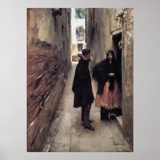 Sargent - een straat in Venetië 1882 Poster (Voorkant)