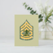Sargent Eerste Klasse - Militaire Patch Briefkaart (Staand voorkant)
