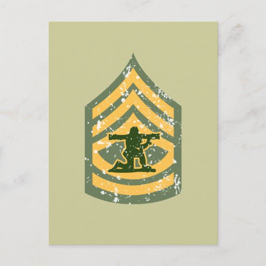 Sargent Eerste Klasse - Militaire Patch Briefkaart (Voorkant)