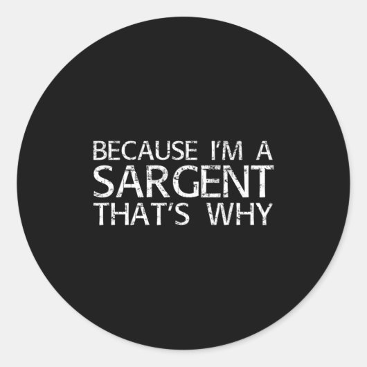 Sargent Gift Funny Surname Family Tree Birthday Re Ronde Sticker (Voorkant)