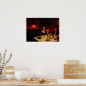 Sargent - Le Verre de Porto, avondeettafel Poster (Keuken)