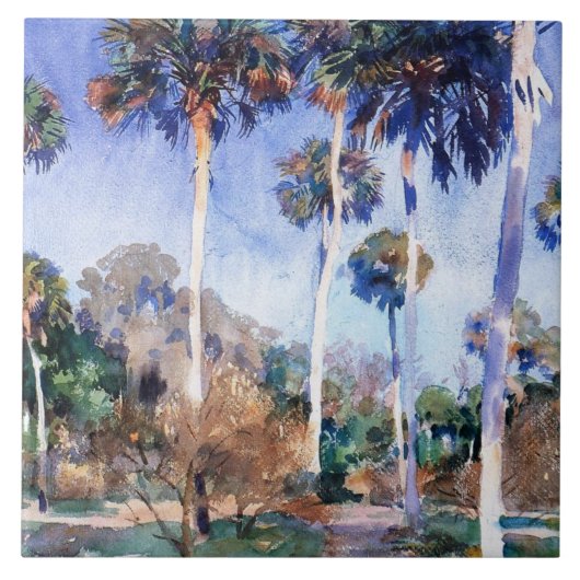 Sargent - Palms, een schilderij van John Singer Sa Tegeltje (Voorkant)