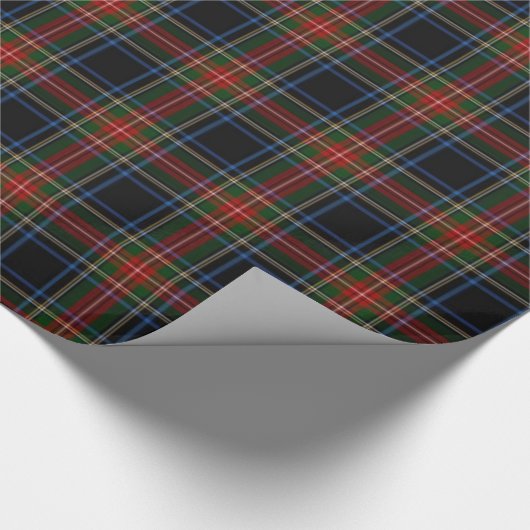Sargent/Stewart Black Tartan Wrapping Papper Cadeaupapier (Hoek)
