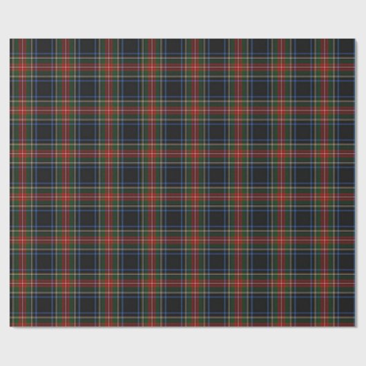 Sargent/Stewart Black Tartan Wrapping Papper Cadeaupapier (Vlak)
