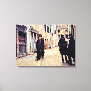 Sargent - Street in Venetië, mooie kunst Canvas Afdruk