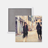 Sargent - Street in Venetië, mooie kunst Magneet (Voorkant / Achterkant)