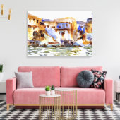 Sargent - Tiberias, schilderij van waterverf Canvas Afdruk (Insitu (Woonkamer))