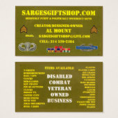 SARGESGIFTSHOP.COM VISITEKAARTJE (Voorkant /achterkant)