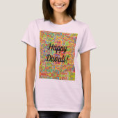 sari abstract design en Happy Diwali T-shirt (Voorkant)