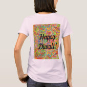 sari abstract design en Happy Diwali T-shirt (Achterkant)
