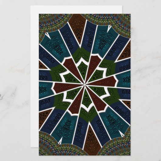 Sari geïnspireerd ontwerp met ingewikkelde details briefpapier (Voorkant / Achterkant)