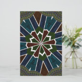 Sari geïnspireerd ontwerp met ingewikkelde details briefpapier (Staand voorkant)