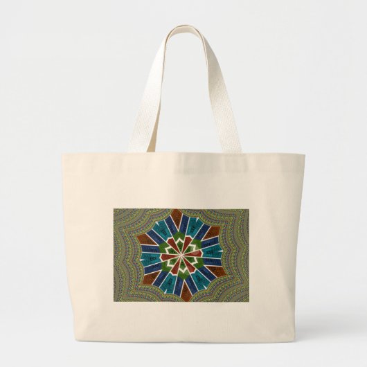 Sari geïnspireerd ontwerp met ingewikkelde details grote tote bag (Voorkant)