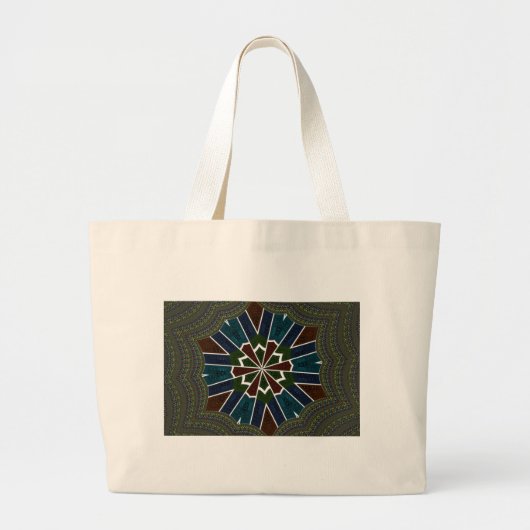 Sari geïnspireerd ontwerp met ingewikkelde details grote tote bag (Voorkant)