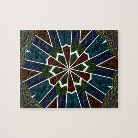 Sari geïnspireerd ontwerp met ingewikkelde details legpuzzel (Horizontaal)