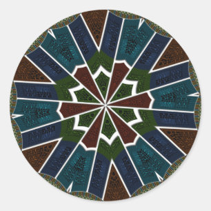 Sari geïnspireerd ontwerp met ingewikkelde details ronde sticker