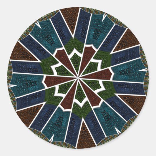 Sari geïnspireerd ontwerp met ingewikkelde details ronde sticker (Voorkant)