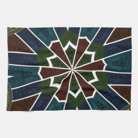 Sari geïnspireerd ontwerp met ingewikkelde details theedoek (Horizontaal)