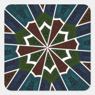 Sari geïnspireerd ontwerp met ingewikkelde details vierkante sticker