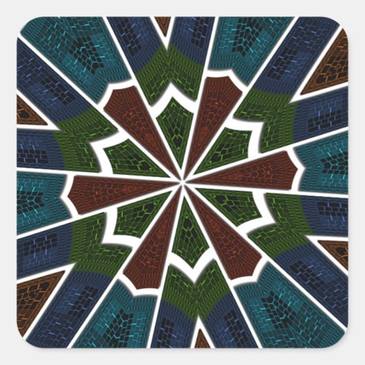 Sari geïnspireerd ontwerp met ingewikkelde details vierkante sticker (Voorkant)
