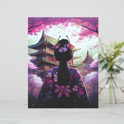 Sari Kirschblüten - Papierblatt (Staand voorkant)