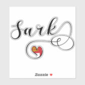 Sark Flag Heart, Kanaaleilanden Sticker (Vel)