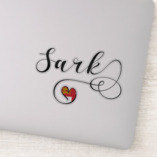 Sark Flag Heart, Kanaaleilanden Sticker (Detail)