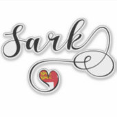 Sark Flag Heart, Kanaaleilanden Sticker (Voorkant)