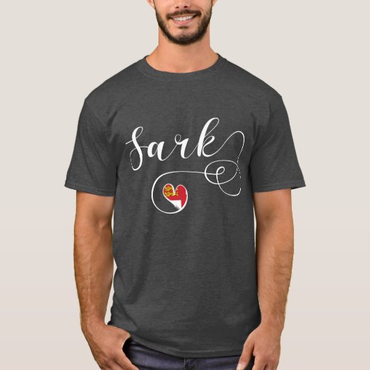 Sark Flag Heart, Kanaaleilanden T-shirt (Voorkant)