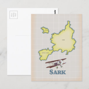 Sark vintage stijl kaart