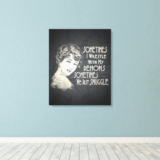 SARKTISCH Wemens Meme Soms wrijf ik Canvas Afdruk (Insitu (Houten vloer))