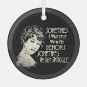 SARKTISCH Wemens Meme Soms wrijf ik Glas Ornament (Voorkant)