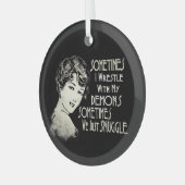 SARKTISCH Wemens Meme Soms wrijf ik Glas Ornament (Voorkant links)