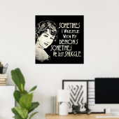 SARKTISCH Wemens Meme Soms wrijf ik Poster (Thuiskantoor)