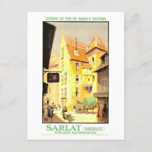 Sarlat, Frankrijk, Reisposter Briefkaart