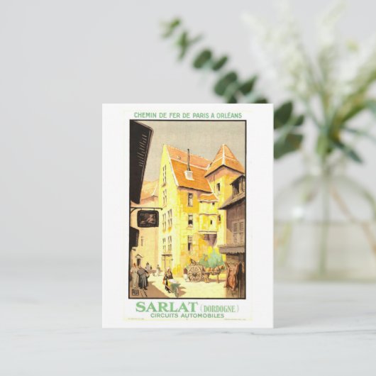  Sarlat, Frankrijk, Reisposter Briefkaart (Staand voorkant)