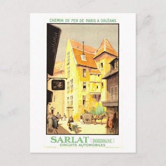  Sarlat, Frankrijk, Reisposter Briefkaart