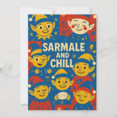 Sarmale and Chill elves Christmas Card Feestdagenkaart (Voorkant)