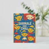 Sarmale and Chill elves Christmas Card  Feestdagenkaart (Staand voorkant)