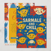 Sarmale en Chill elfen Kerstkaart (Voorkant / Achterkant)