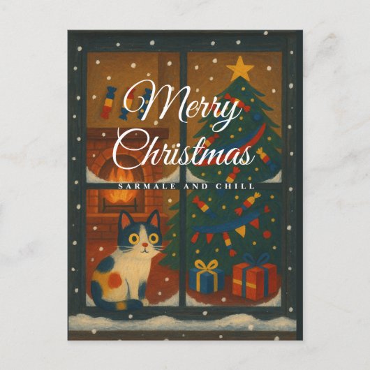 Sarmale en Chill Kerstkaart Feestdagenkaart (Voorkant)