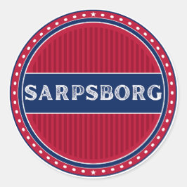 Sarpsborg City Pride Embleem – Noorse Identiteit Ronde Sticker