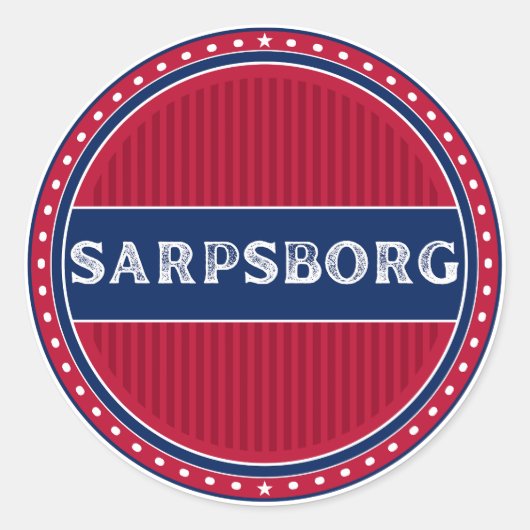 Sarpsborg City Pride Embleem – Noorse Identiteit Ronde Sticker (Voorkant)