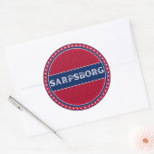 Sarpsborg City Pride Embleem – Noorse Identiteit Ronde Sticker (Envelop)